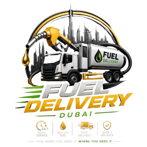 Fuel delivery truck providing 24/7 emergency petrol and diesel delivery service anywhere in Dubai.