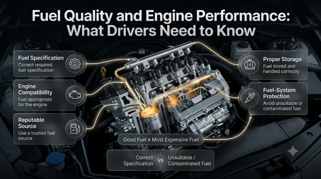 Fuel quality affecting engine performance, fuel systems, combustion, emissions and modern vehicle engine operation