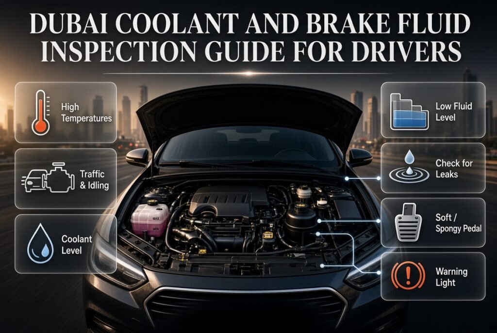 Vehicle fluid inspection schedule showing quick checks, periodic inspections, scheduled maintenance, and pre-trip fluid checks.