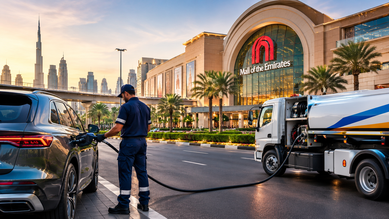 Fuel delivery near Mall of the Emirates Al Barsha Dubai