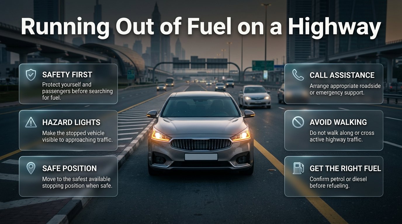 Running Out of Fuel on a Highway in Dubai