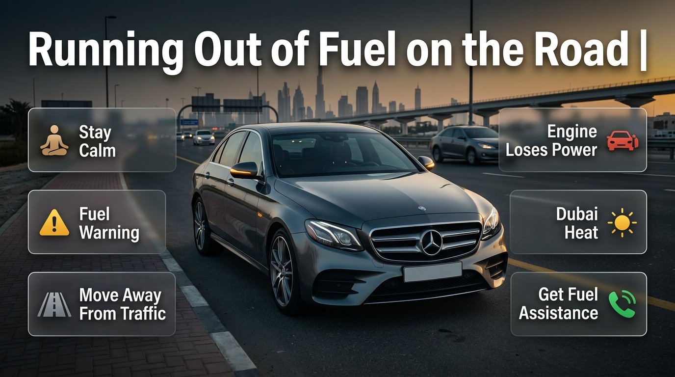 Running Out of Fuel on the Road in Dubai