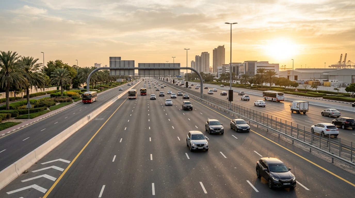 Jebel Ali Direction of Sheikh Zayed Road fuel delivery